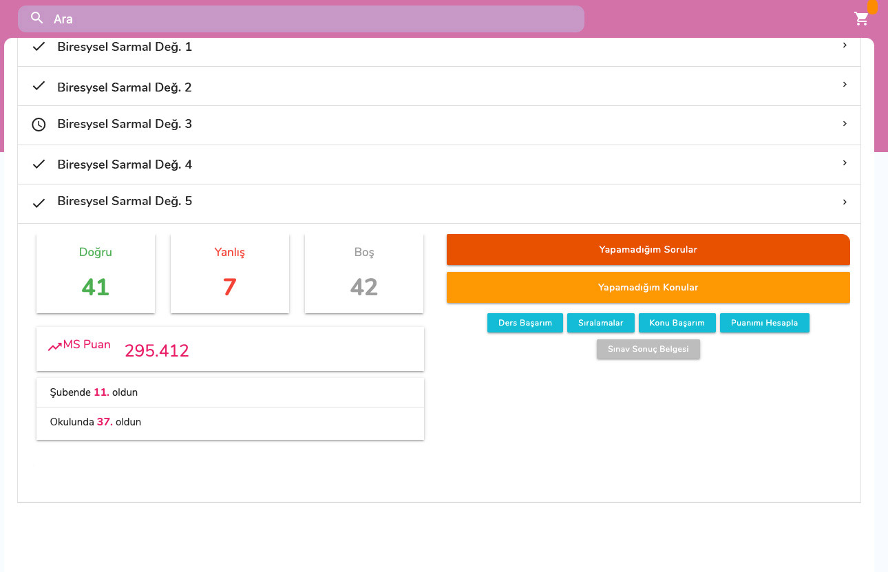 Sarmal LGS Denemeleri