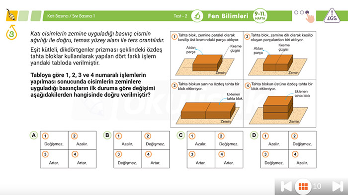 8. Sınıf Haftalık Değerlendirme Örnek