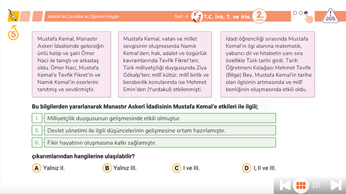 8. Sınıf Haftalık Değerlendirme Örnek